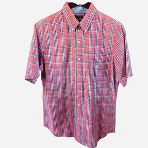 Chaps Men's Red and Blue Plaid Button Down Shirt